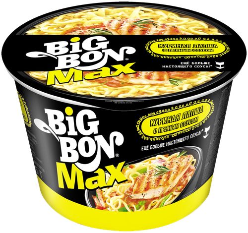 Лапша BIGBON с пряным соусом с курицей, 95г, крупный план