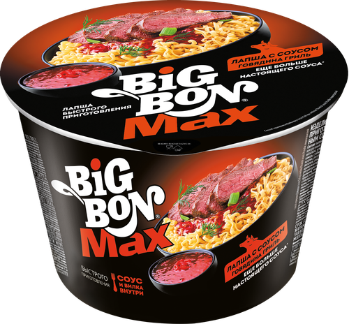 Лапша BIGBON с соусом говядина гриль, 95г, детальное фото