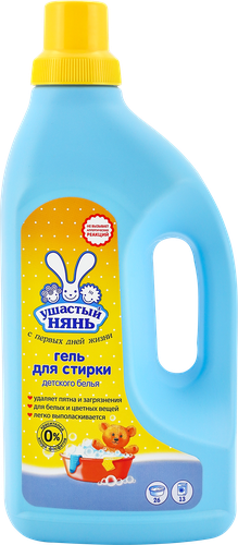 Жидкое средство для стирки детских вещей УШАСТЫЙ НЯНЬ, 1,2л, детальное фото