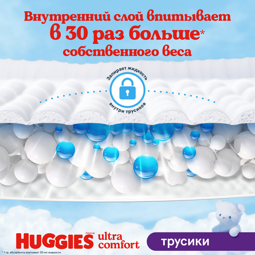 Подгузники-трусики для мальчиков HUGGIES 4 9–14кг, 52шт, детальное фото