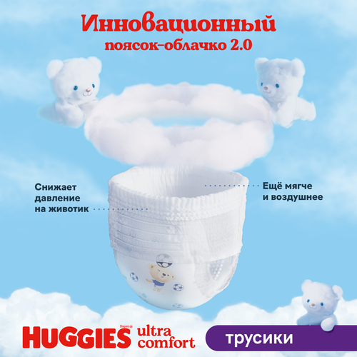 Подгузники-трусики для мальчиков HUGGIES 4 9–14кг, 52шт, картинка