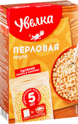 Крупа перловая УВЕЛКА в пакетиках, 5х80г, детальное фото