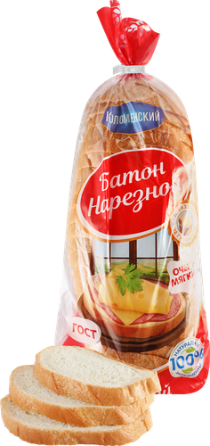 Батон КОЛОМЕНСКОЕ Нарезной, в нарезке, 400г, фото
