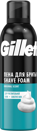 Пена для бритья GILLETTE Classic Sensitive, для чувствительной кожи, 200мл, детальное фото