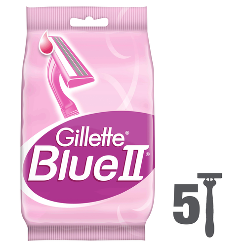 Бритва одноразовая женская GILLETTE Disposable Blue II, 5шт, изображение