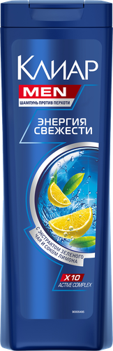 Шампунь для волос мужской КЛИАР Энергия свежести, против перхоти, 400мл, картинка