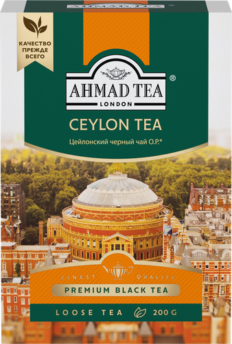 Чай черный AHMAD TEA Цейлонский Оранж Пеко листовой, 200г, вид