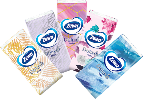 Платочки бумажные носовые ZEWA Deluxe Design 3-слоя, вид