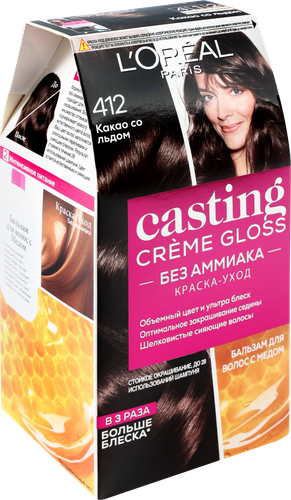 Краска-уход для волос CASTING CREME GLOSS 412 Какао со льдом, без аммиака, 180мл, фото