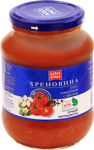 Соус UNI DAN Хреновина томатный, 500г, детальное фото