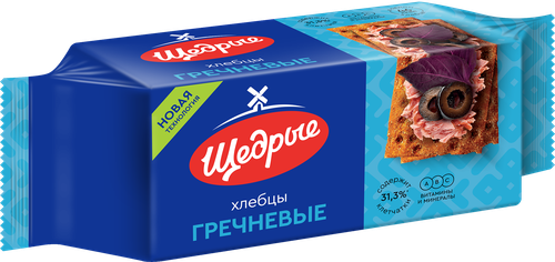 Хлебцы ЩЕДРЫЕ гречневые, 100г, вид