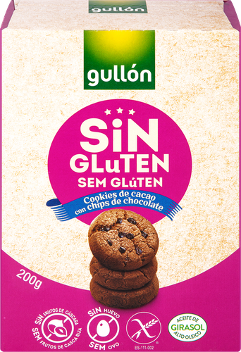 Печенье безглютеновое GULLON Cookies with chocolate chips, с кусочками шоколада, 200г, детальное фото