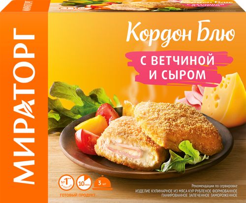 Кордон Блю МИРАТОРГ с ветчиной и сыром, 405г, картинка