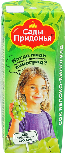 Сок САДЫ ПРИДОНЬЯ Яблоко и виноград, с 6 месяцев, 200мл, фото