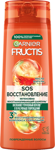 Шампунь для секущихся и очень поврежденных волос FRUCTIS Sos Восстановление укрепляющий, 400мл, картинка