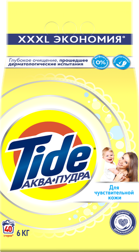 Стиральный порошок для детского белья TIDE для чувствительной кожи, автомат, 6кг, детальное фото