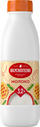 Молоко ультрапастеризованное ВКУСНОТЕЕВО 3,2%, без змж, 900г, вид