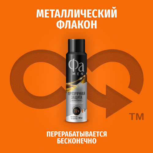 Дезодорант-антиперспирант спрей мужской ФА Men Прозрачная защита, 150мл, изображение