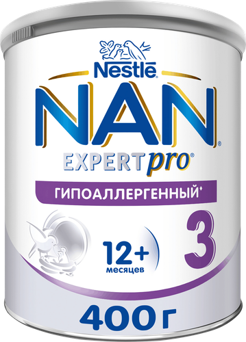 Молочко детское NAN 3 Гипоаллергенный, с 12 месяцев, 400г, картинка