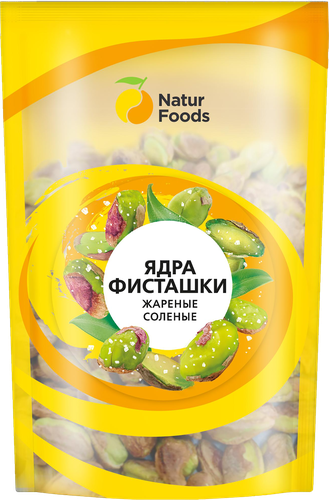 Ядра фисташки NATURFOODS жареные соленые, 100г, крупный план