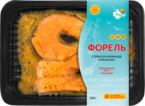 Форель РЫБНИК стейк в маринаде Апельсин, 300г, фотография