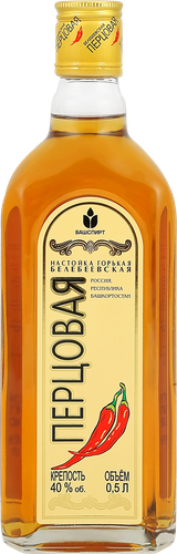 Настойка БЕЛЕБЕЕВСКАЯ Перцовая горькая, 40%, 0.5л, вид