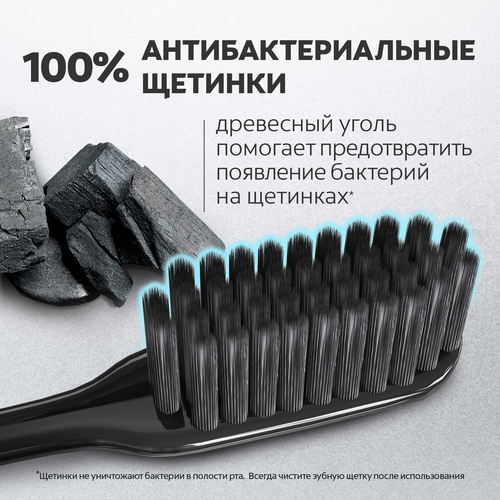 Зубная щетка COLGATE Шелковые нити с древесным углем для здоровья десен, черная, мягкая, вид