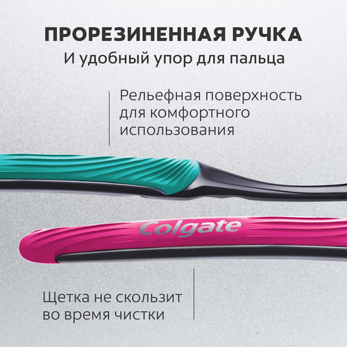 Зубная щетка COLGATE Шелковые нити с древесным углем для здоровья десен, черная, мягкая, фото