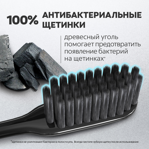Зубная щетка COLGATE Шелковые нити с древесным углем для здоровья десен, черная, мягкая, изображение