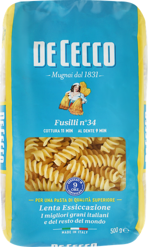 Макароны DE CECCO Fusilli №34, 500г, изображение