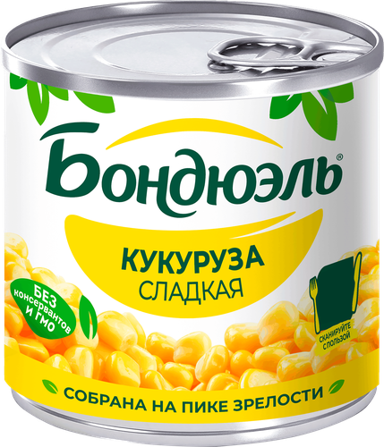 Кукуруза BONDUELLE, 212мл, крупный план