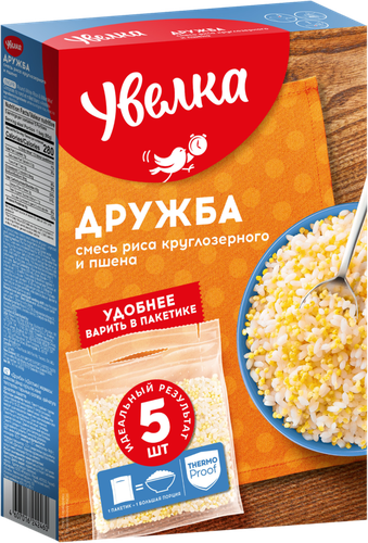 Крупа УВЕЛКА Дружба рис и пшено в пакетиках, 5х80г, фотография