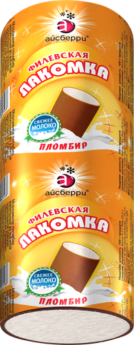 Мороженое ФИЛЕВСКОЕ Филевская лакомка пломбир во взбитой шоколадной  глазури 15%, без змж, трубочка, 90г, изображение