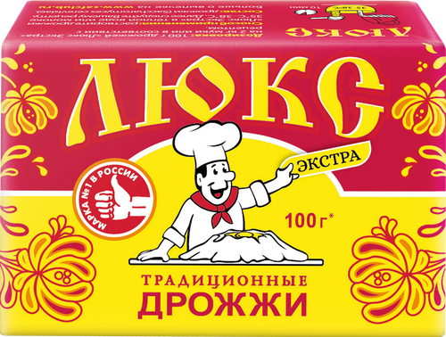 Дрожжи хлебопекарные ЛЮКС Экстра прессованные, 100г, крупный план