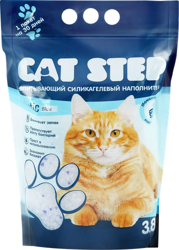 Наполнитель силикагелевый для кошачьего туалета CAT STEP, 3.8л, картинка