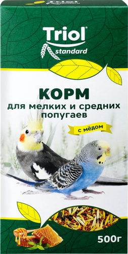Корм для мелких и средних попугаев TRIOL Криспи с медом, 500г, фото