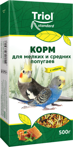 Корм для мелких и средних попугаев TRIOL Криспи с медом, 500г, изображение