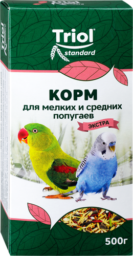 Корм для мелких и средних попугаев TRIOL Криспи-Экстра, 500г, изображение