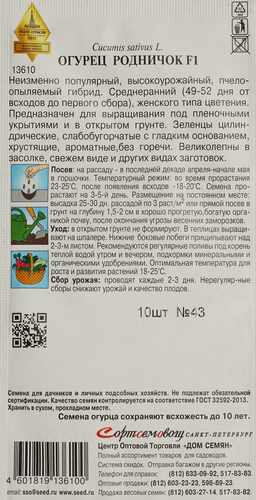 Семена ДОМ СЕМЯН Огурец Родничок F1, 0,4г, фото