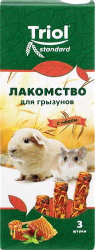 Лакомство для грызунов TRIOL с медом, 3шт, вид