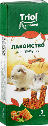 Лакомство для грызунов TRIOL с медом, 3шт, картинка