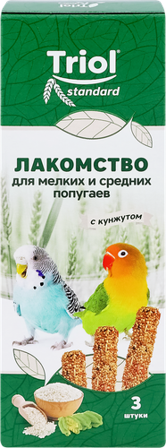 Лакомство для попугаев TRIOL с кунжутом, для мелких и средних пород, 80г, вид
