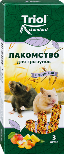 Лакомство для грызунов TRIOL с фруктами, 3шт, вид