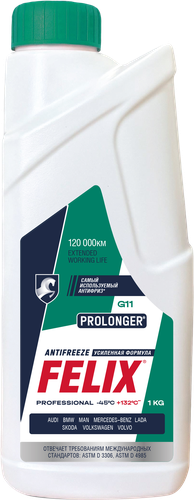 Антифриз FELIX Prolonger G-11 зеленый Арт. 430206030, 1кг, фотография