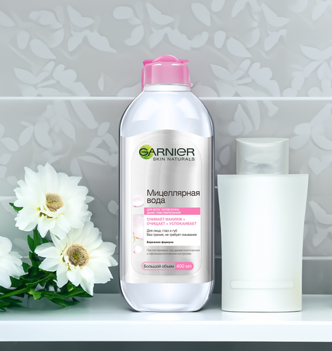 Вода мицеллярная для лица GARNIER 3в1 с глицерином и П-анисовой кислотой, для всех типов кожи, 400мл, изображение