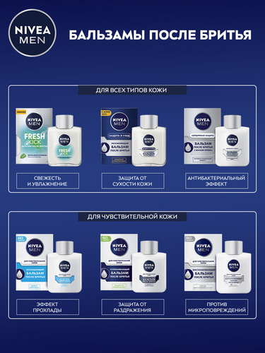 Бальзам после бритья NIVEA Men Охлаждающий, для чувствительной кожи, 100мл, изображение