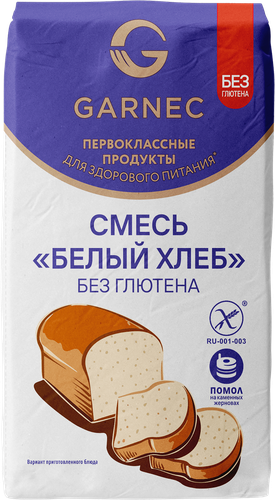 Смесь мучная безглютеновая GARNEC Белый хлеб, 600г, изображение
