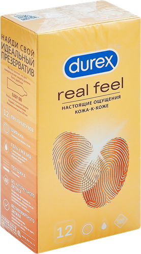 Презервативы DUREX Real Feel, 12шт, вид