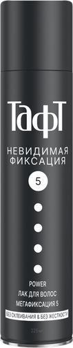 Лак для волос ТАФТ Power Невидимая фиксация, мегафиксация, 225мл, фото