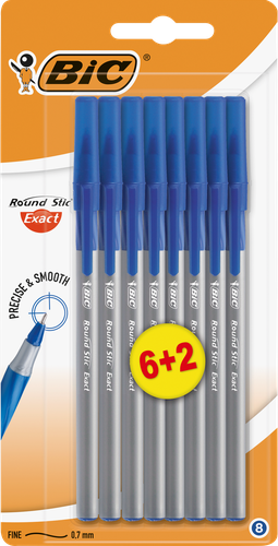 Набор шариковых ручек BIC Round Stic Exact, синий, 8шт, вид